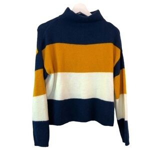 Cliche Color Block Mock Neck Sweater